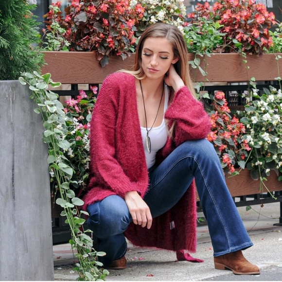 SALE 02279 Fuzzy Belted Cardigan - Picture 3 of 7